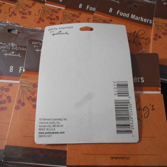 Large Lot of Vintage Hallmark Food Markers Eighteen Packs of Eight Fall Party - Picture 2 of 2